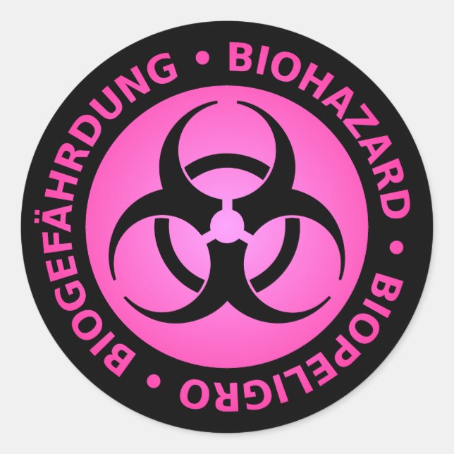 Sticker d'avertissement pour risque biologique tri (Devant)
