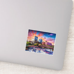 Sticker Dayton Skyline Abstrait Art