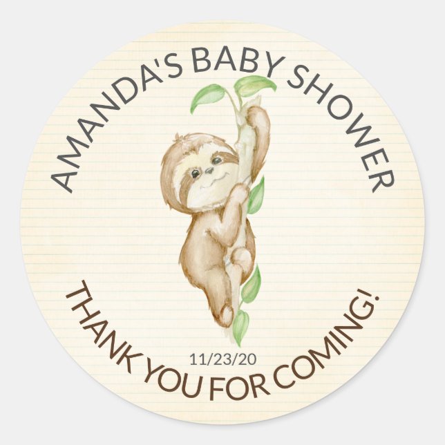 Sticker de Baby shower de fentes doux (Devant)