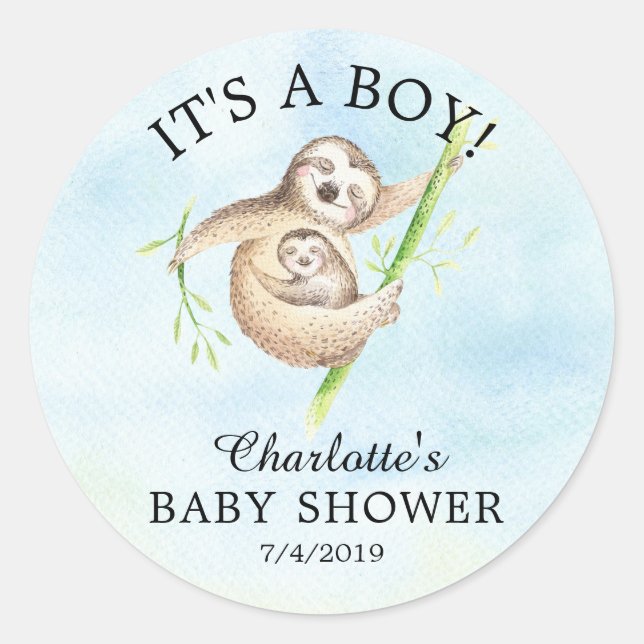 Sticker de Baby shower de fentes mignon (Devant)
