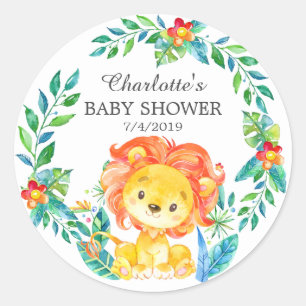 Sticker de Baby shower de Lion Jungle Merci Favori