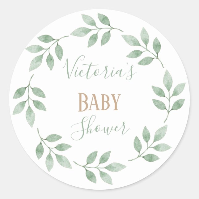Sticker de Baby shower de nom personnalisé (Devant)