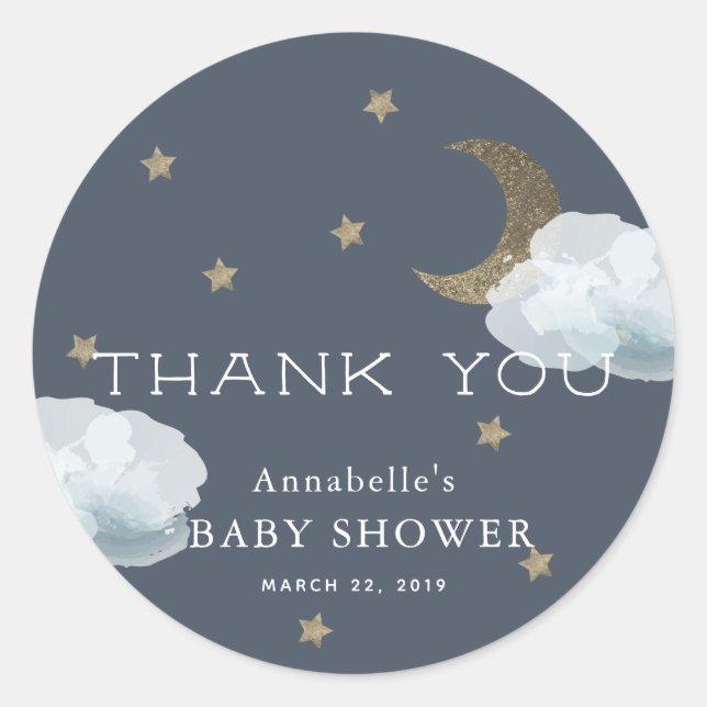 Sticker de Baby shower de nuage Moon Star (Devant)