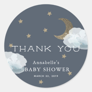 Sticker de Baby shower de nuage Moon Star
