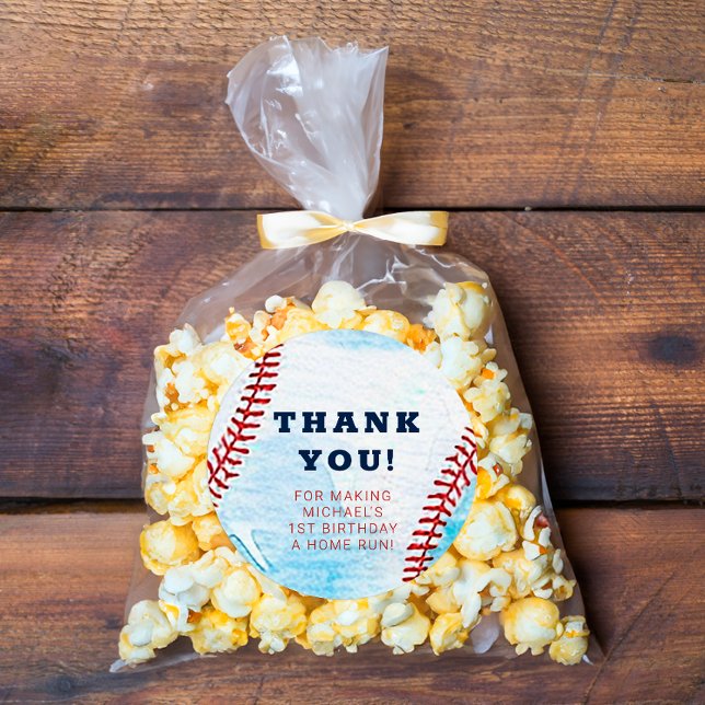 Sticker de baseball Anniversaire Merci Favoriser (Thank You Sticker - Baseball Birthday Party )