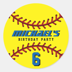 Sticker de baseball Jaune Sports Anniversaire de e