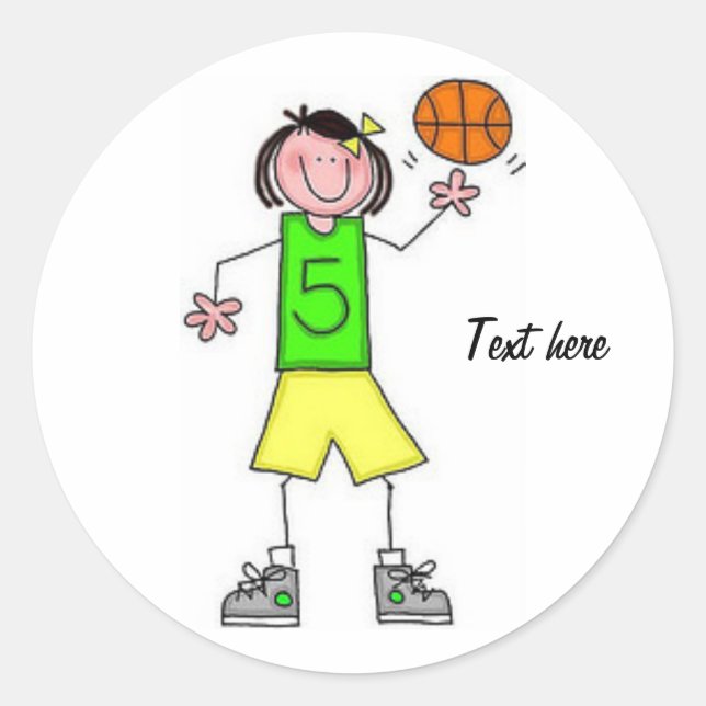 Sticker de basket-ball pour filles (Devant)