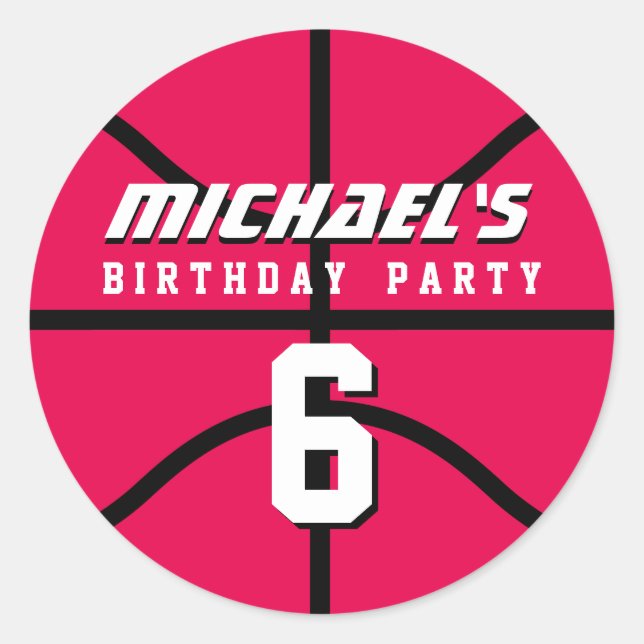 Sticker de basketball rose Sports Anniversaire de  (Devant)