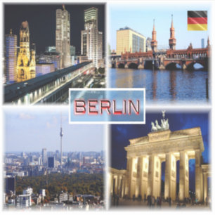 Sticker DE Berlin - Bikini Haus - Oberbaum - Skyline