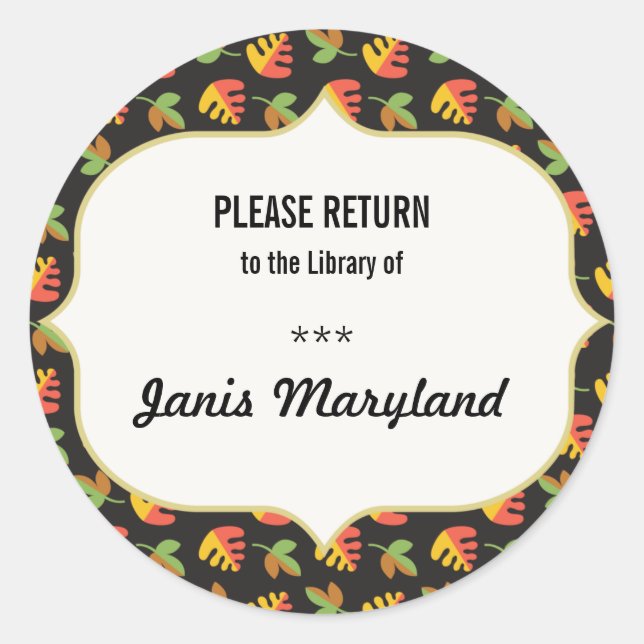 Sticker de bibliothèque / Ex Libris Nom Étiquette (Devant)