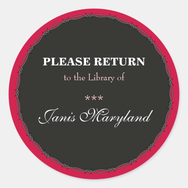 Sticker de bibliothèque / Ex Libris Nom Étiquette (Devant)