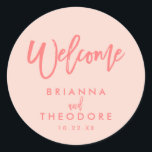 Sticker de bienvenue Mariage à la main chic | cora<br><div class="desc">Sticker de bienvenue</div>