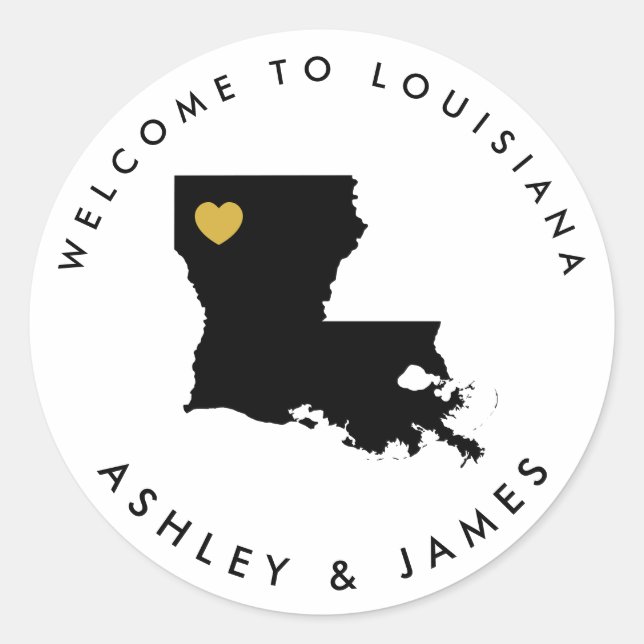 Sticker de bienvenue Mariage Louisiane, Sac boîte  (Devant)
