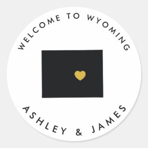 Sticker de bienvenue Mariage Wyoming Tag Gold