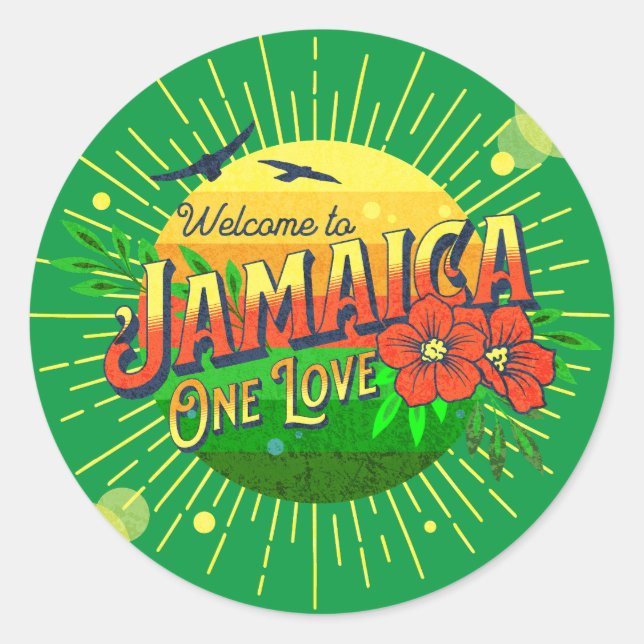 Sticker de bienvenue touristique jamaïcain (Devant)