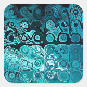 Sticker de blocs de verre turquoise