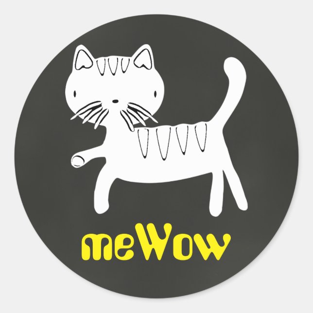 Sticker de bon emploi personnalisable pour chat me (Devant)