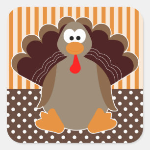 Sticker de Bon thanksgiving de dinde caricature mi