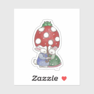 Sticker de Bunnies de pluie
