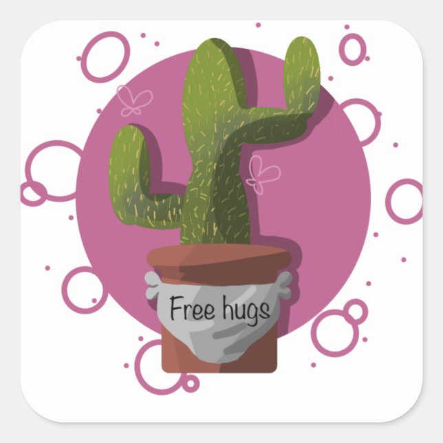 Sticker de cactus sans serrure (Devant)