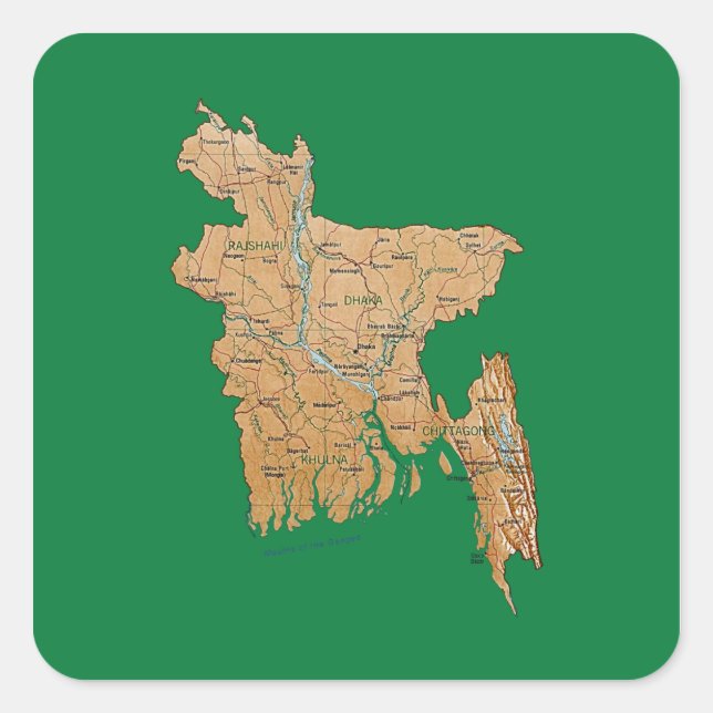 Sticker de carte du Bangladesh (Devant)