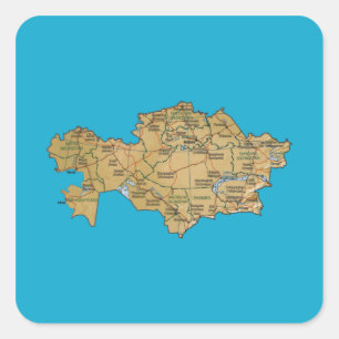 Sticker de carte du Kazakhstan