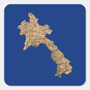 Sticker de carte du Laos