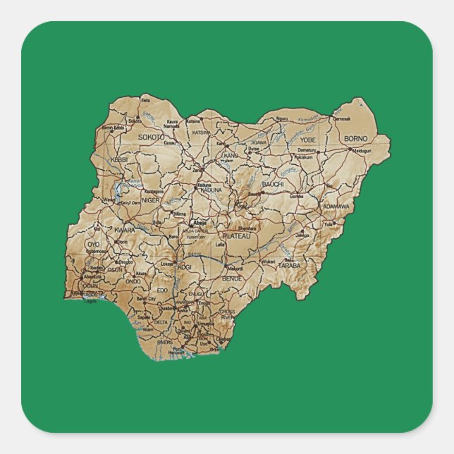 Sticker de carte du Nigeria (Devant)
