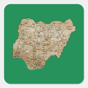 Sticker de carte du Nigeria