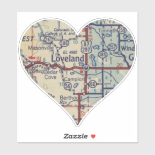 Sticker de carte Loveland Vintage