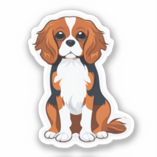 Sticker de chien Cavalier roi charmes illustrés
