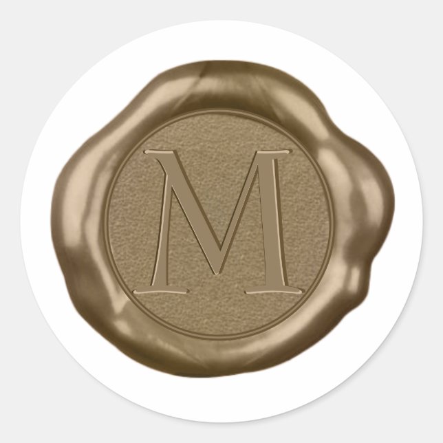 Sticker de cire d'or monogramme, (Devant)