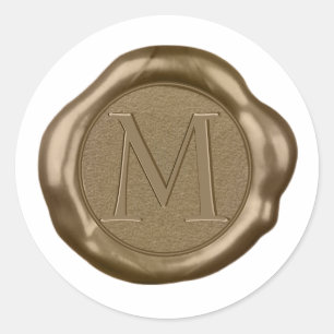 Sticker de cire d'or monogramme,