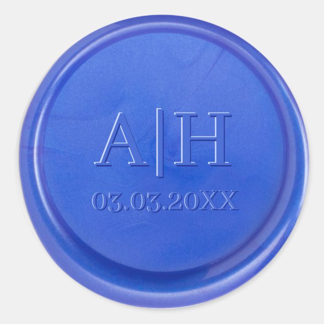 Sticker de cire en quartz bleu initial (Devant)