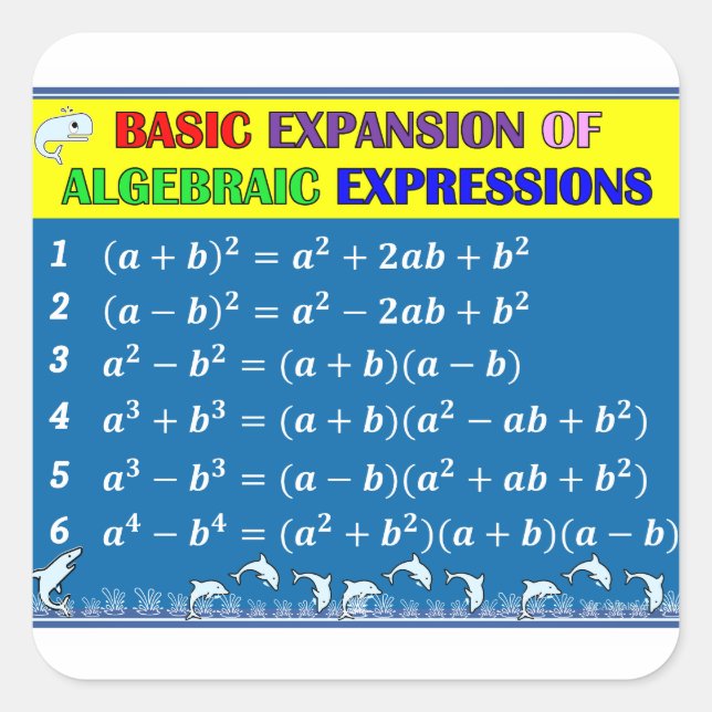 Sticker de classe en mathématiques algèbre - Océan (Devant)