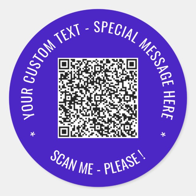 Sticker de code QR personnalisé Texte et couleur p (Devant)
