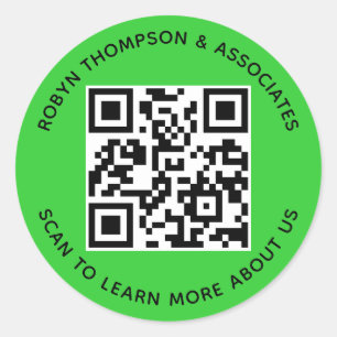 Sticker de code QR vert Lime Rond Affaires personn