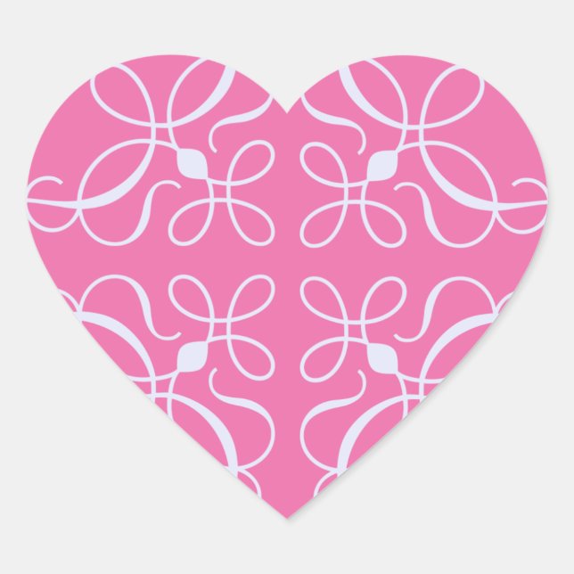 Sticker de coeur en rose bonbon (Devant)