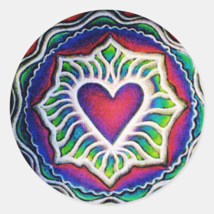 Sticker de coeur Mandala