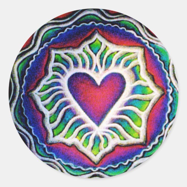 Sticker de coeur Mandala (Devant)