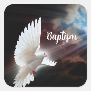 Sticker de colombe de baptême