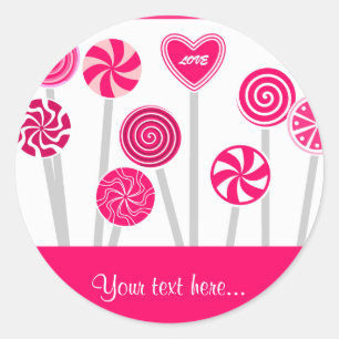 Sticker de conception Lollipops de coeur