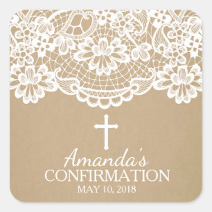 Sticker de confirmation de dentelle Vintage Kraft