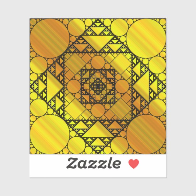 Sticker de contour de géométrie fractale (Feuille)