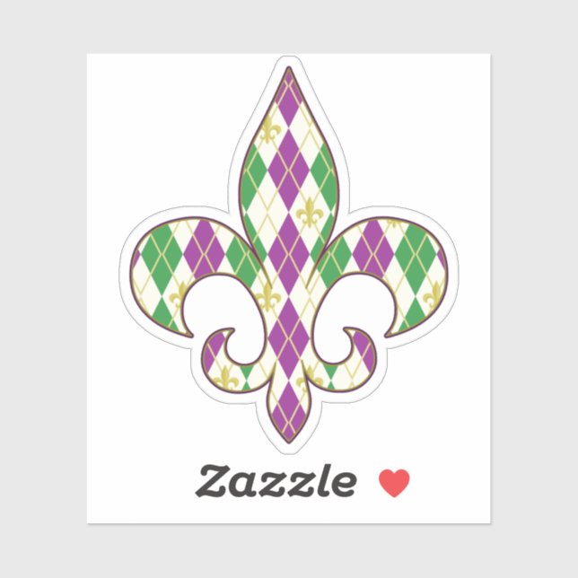 Sticker de contour Jacquard Mardi Gras (Feuille)