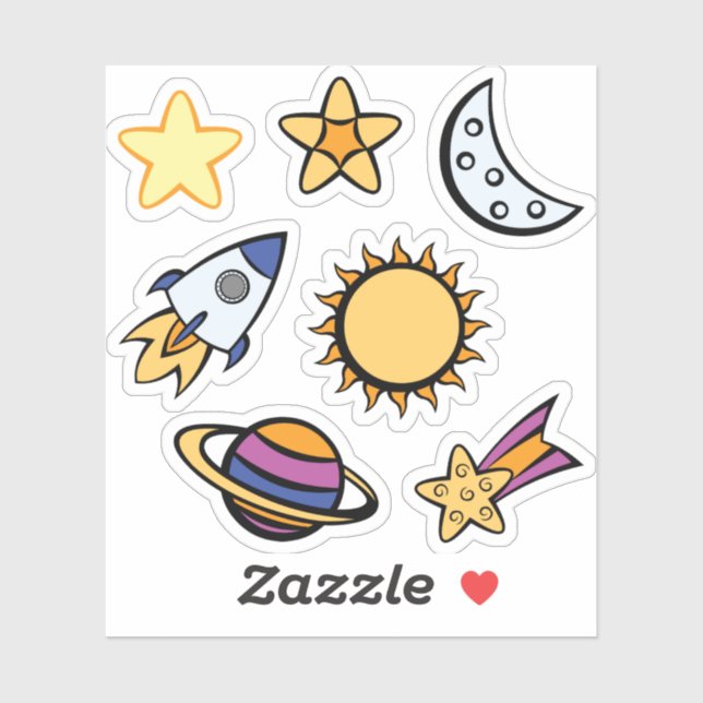 Sticker de contour mobile Dreams of Space (Feuille)