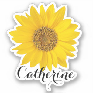 Sticker de contour pour tournesol jaune personnali