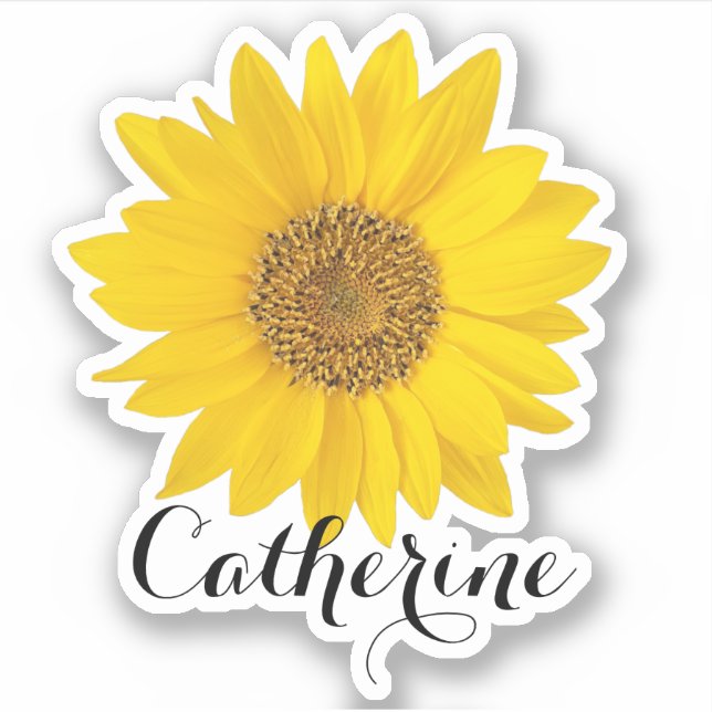 Sticker de contour pour tournesol jaune personnali (Devant)