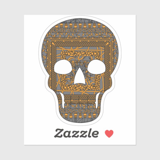 Sticker de contours du crâne d'Halloween (Feuille)