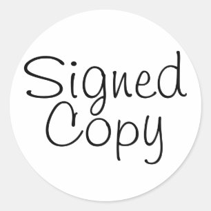 Sticker de copie signé pour livres autographiés